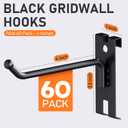 INCLY 4 Inch Gridwall Hooks, 60 Pack Heavy Duty Black Display Hooks for Grid Wall Panels, Gridwall Accessory for Storage Display Clothes in Retail Shop Garage