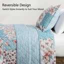 palassio 100% Cotton Reversible Patchwork Quilt,King Size, Pink&Blue