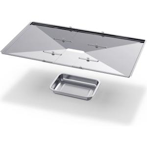 Geesta Grill Grease Tray Set, Stainless Steel Grill Replacement Parts, 24" - 27" Adjustable Grill Drip Pans Fit for Gas Grill from Dyna Glo, Nexgrill, Backyard Grill, Expert, BHG, Kenmore and More