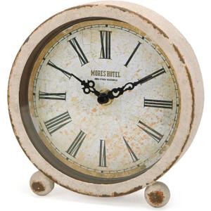 NIKKY HOME Vintage Table Clock, Metal Desk Clocks Retro Non-Ticking Clock Antique Non-Alarm Desk Clocks for Bedroom Living Room Indoor for Home Decor