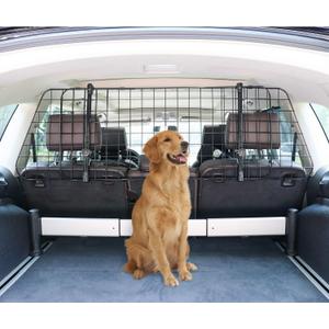 Amazon Basics Adjustable Dog Car Barrier, 16 inch, Black