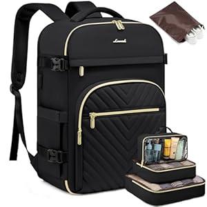LOVEVOOK Large Travel Backpack for Women, 50L Carry on Backpack for Airplanes, TSA Personal Item Travel Bag for Women with USB Port fits 18" Laptop, Waterproof Carry on Bags with 4 Packing Cubes