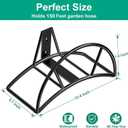 TomCare Garden Hose Holder Wall Mount Metal Water Hose Holder Holds 150Ft Hoses Heavy Duty Hose Hanger Sturdy Hoses Storage Organizer for Outside Yard Garden, Black