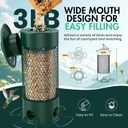 Metal Squirrel Proof Bird Feeders for Outdoors Hanging,Weight-Activated Large Capacity Feeder for Wild Finch, Cardinal,Blue Jay, Chickadee, Weatherproof and Durable 4 Perches,Green