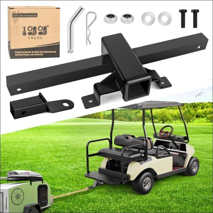 10L0L Golf Cart Bumper Trailer Hitch Suitable for Club Car DS Models,Trailer Hitch Fit for Golf Cart Backseat Footrest