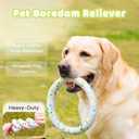 Indestructible Dog Chew Toy Ring 7x0.9 Inch Floating Interactive Fetch Toy for Small Medium Dogs Chew Proof Water Play Anxiety Relief Indoor Outdoor (Small)