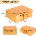NEWSNOW 12 PCS Gift Boxes with Lids, 10x7.5x3.5 Inch Paper Gift Box, with Ribbon, Bridesmaid Proposal Box for Wedding, BirthdayPackaging, Present (Gold)