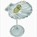 Funky Green Seashell Martini Wall Art Cocktail Posters Trendy Bar Cart Canvas Print Room Decor Dorm Decor Aesthetic Living Room Dining Room Kitchen Decorations for Home12x18inch Unframed