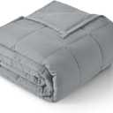Topblan Weighted Blanket for Adults 12lbs, Soft Cooling Breathable Weighted Throw for Sleeping, Machine Washable Heavy Blanket with Glass Beads for Summer, Sofa Bed, 48"x72" Twin Size, Grey