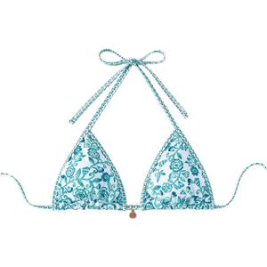 SOLY HUX Women's Triangle Bikini Top String Swimsuit Tops | Tie Back, Floral Print, Padded, Bathing Suit Tops, Cute Bikinis, small