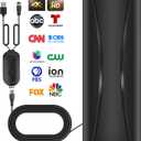 Strongest TV Antenna Indoor, 1000+ Miles Range Digital Antenna for Smart TV Indoor with High Gain Signals Booster, 360° Reception HD Antenna for Outdoor All TVs -36ft Coax Cable-Support 8K 4K 1080P