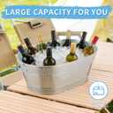 4 Gallon Galvanized Beverage Tub, 2 Pcs Heavy-Duty Ice Buckets Large Galvanized Drink Buckets with Handles for Catering Bars Parties (EXP 09/22/26)