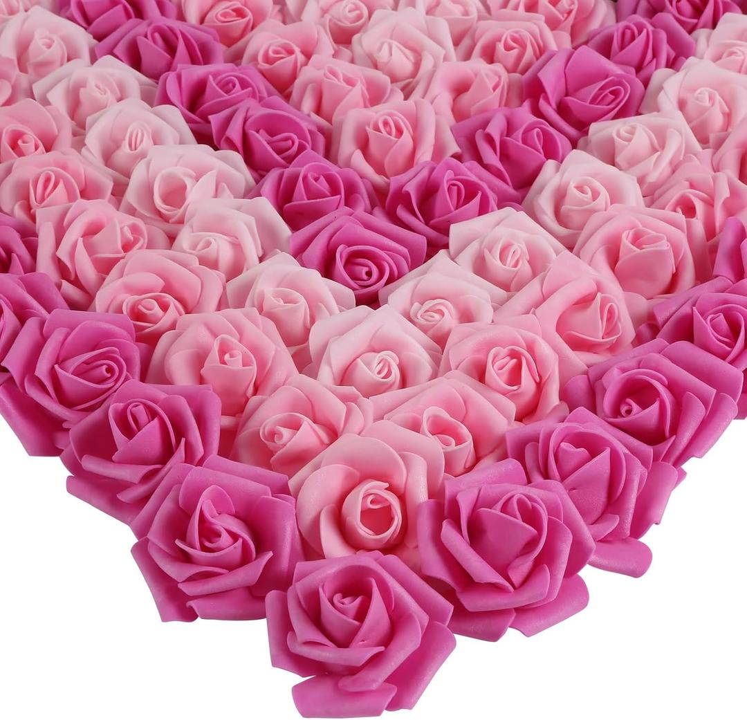 Foam Roses,200Pcs Rose Flower Heads 1.97in Foam Flowers Artificial Rose Flower Heads for Crafts DIY Wedding Centerpieces Arrangements Home Decorations(Mixed Pink Colors)