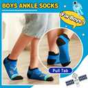 MOGGEI Kids Boys Ankle Socks Low Cut No Show Funny Cartoon Fun Cute Novelty Cotton Socks 6 Pairs (1-3T, Space)