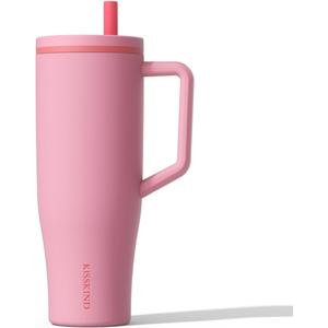 KISSKIND 40 oz Tumbler with Handle and Hidden Straw | 100% Leakproof Insulated Tumbler with Lid and Straw | Stainless Steel Water Bottle | Cup Holder Friendly Base