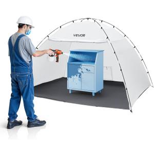 VEVOR Portable Paint Booth Tent, 115.35 x 90.55 x 74 inch Painting Tent Station, Spray Shelter with Built-in Floor & Mesh Screen, Large Space, Oxford Spray Painting Tents for Cupboard, Chairs, Tables (L120*W96*H72inch)