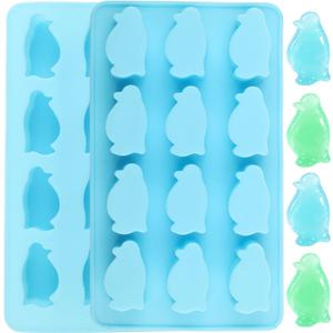 12 Cavity Penguin Silicone Candy Molds Set Of 2