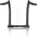 MoKitDora 12" Rise Ape Hanger 1-1/4" Fat 1" Clamp Chizeled Handlebar Z Bar for Harley Dyna Softail Sportster XL 883/1200, 1994-up Road King & 1998-2013 Road Glide, Gloss Black