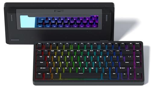 Womier SK75 75% Keyboard with Full Aluminum Wireless Mechanical Gaming Keyboard, VIA Custom Pre-lubed POM Switches RGB Creamy Gaming Key Board, 3-Modes Gasket Hot Swappable, Black