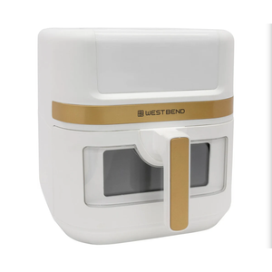 White & Gold Air Fryer with 13 One-Touch Presets & Easy-View Window - AFWB7QWG13