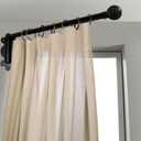 Swing Arm Curtain Rod, Black, 35.4'' Long, 1.1'' Diameter Pole, Rotate about 180 degrees, Detachable Ball Finial, 1 Piece