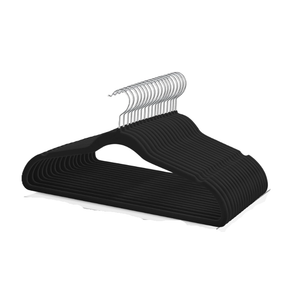 HOUSE DAY Premium Velvet Hangers 15 Pack Black, Non-Slip Flocked Felt Hangers, Sturdy Clothes Hangers with 360° Rotatable Hook, Heavy Duty Coat Hanger, Durable Slim Hanger for Closet Space Saving One broken