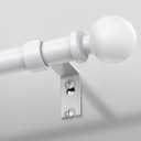 White Curtain Rod 36-91 Inch, 1 Inch Adjustable Heavy Duty Curtain Rods for Windows, Decorative Modern Window Treatment Rods, Telescopic Splicing Metal Drapery Pole, Easy Installation