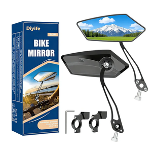 Diyife Bike Mirror 1 Pair, [New Version] HD Wide Angle Large Handlebar Rearview Mirror, Blast-Resistant 360°Adjustable Bicycle Rear View Mirror Accessories for Ebike Mountain Road Bike