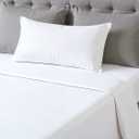 Lightweight 3 Piece Bed Sheet Set Twin XL Size - Cooling Sheets for Hot Sleepers - Soft Breathable Bedding Set w/ 8-16 Inch Deep Pockets - 1 Flat & 1 Fitted & 1 Pillowcase - Wrinkle Resistant - White