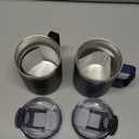 ALOUFEA 12oz Stainless Steel Insulated Coffee Mug with Handle, Double Wall Vacuum Travel Mug, Tumbler Cup with Fliping Lid, Black and Navy