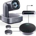 Tenveo 4K PTZ Conference Room Camera System, AI Auto-Tracking 12X Optical Zoom USB3.0 HDMI PTZ Camera and Bluetooth Speakerphone with 2 Expansion Mics Kit Wide Angle for Large Room Meetings