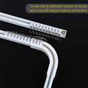 Room divider Ceiling Track set for Curtains with hooks, Corner Connectors(Set of 2) and top brackets Curtain Rail System (9-12 ft Track Set) White