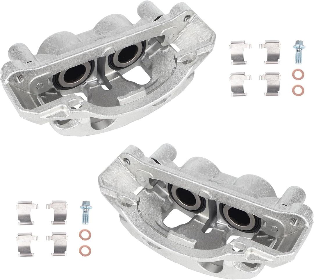 KUSATEC 18B5303 18B5302 Front Disc Brake Caliper with Bracket fit for Chevy Silverado GMC Sierra 2500/3500 HD 2011-2019; Suburban 2016-2019/3500 HD 2018-2019, Both Driver Passenger Side