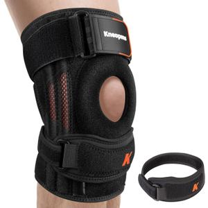 Enhanced Version Professional Knee Brace for Pain Relief, 2-in-1 Adjustable Knee Support with Patella Pad & Side Stabilizers, Compression Knee Sleeve for Meniscus Tear, ACL, Joint Pain, Runner, Workout-Men & Women(L)
