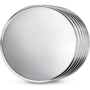 New Star Foodservice 51063 Restaurant-Grade Aluminum Pizza Pan, Baking Tray, Coupe Style, 20-Inch, Pack of 6