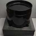 Aveyas 10 inch Ceramic Plant Pot with Drainage Hole and Saucer - Suitable for Indoor and Outdoor Use, Modern Planters for House Garden Flower Tree Snake Monstera Plants (10", Glossy Black)