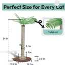 Cat Scratching Post 34 Inch with Rotating Turntable and Removable Hanging Ball, Cat Scratcher for Indoor Cats, Ultra Stable Base, Paw-FGreen Baseriendly Jute Material, Brown Base