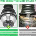 Youxmoto Rear CV Axle Fit for Polaris 2010-2014 Ranger 800 Crew (not fits 800 Mid-Size); 2010-2012 Ranger 800 XP; 2013-2014 Ranger 800 EFI; 2010 Ranger 500; For 1332814 1332878 Drive Half Shaft