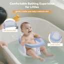 Baby Bath Seat for Babies 6 Months & Up - 360 Protection Baby Bath Chair with Temperature Alert & Cushion | Non-Slip Toddler Bathtub Seat | Newborn Infant Bath Tub Seats for Babies Sitting Up (Blue)