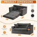 Erament Boneless Loveseat Sofa Couch, 2 in 1 Convertible Sofa Bed with Pillows, Fold Out Bean Bag Chair Boneless Floor Couch for Living Room Bedroom Office Lounge Apartment, No Assembly Needed, Grey