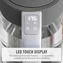 Martha Stewart Electric Kettle with Removable Stainless Steel Tea Infuser, Glass Carafe1.7L (7 Cups), Hot Water Boiler, 4 Presets, Keep Warm & Auto Shut-Off, Cordless 360 Swivel Base, Caviar Gray