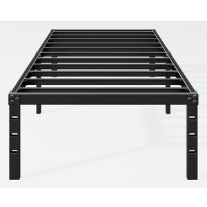14 Inch Twin Bed Frame - Sturdy Metal Platform Twin Size, No Box Spring Needed, Heavy Duty, Easy Assembly, Strong Bearing Capacity, Under Bed Storage, Black