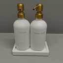 Prus Waso Gold Soap Dispenser Bathroom Set, Hand and Lotion Dispenser with Stainless Steel Pump, Perfect for Modern Bathroom Decor. (Gold)