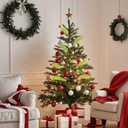 15.7 Inch Fluffy Christmas Tree Topper with 12 Pcs Green & Red Picks - Pampas Grass Xmas Decor for Tree, Holiday Party & Home Decorations