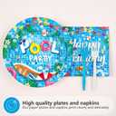 200Pcs Pool Party Supplies Happy Birthday Plates and Napkins Swimming Pool Themed Tableware Set for Summer Beach Themed Hawaii Birthday Baby Shower Party Supplies, Serves 50 "