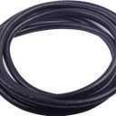 KONMAY 8.0mm Round Real Leather Cord, 2 Meters Black Leather String Cord for Jewelry Making, Necklaces, Bracelets and Crafting