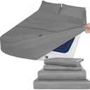 Deep Pocket Twin XL Sheet Sets - Extra Long Twin Sheets - Dorm Room Essentials - 4 Piece Bed Sheets Fade Resistant Fits 16in to 24in Pillow Top Air Mattress - Grey