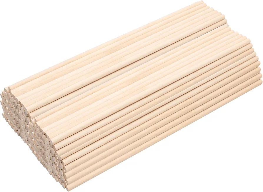100 Pcs Wooden Dowel Rods - 3/8 x 17.5 Inch Unfinished Hardwood Sticks,Dowel Rods Wood Sticks for Craft and DIY, Macrame Dowel,Wooden Poles