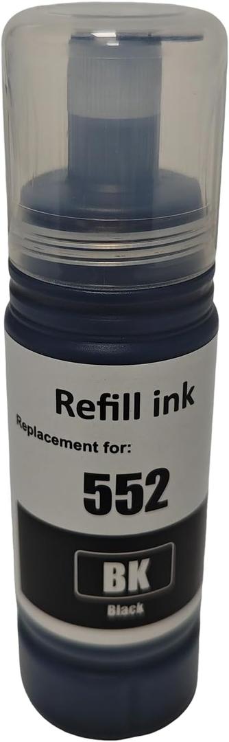 552 Ink Bottles Compatible Refill Ink Replacement for 552 T552 Work for ET-8500 ET-8550 8500 8550 Printer, 2 Pack, Black