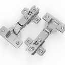 Chibery 50 Pack Full Overlay Cabinet Hinges, Regular Standard Closing, Slide-on, Self-Closing, Frameless Concealed Euro 105 Degree Compact Hinges for Kitchen, Bathroom, 3/4" Overlay, Nickel Plated